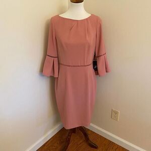 NEW Adrianna Papell Pink Crepe Sheath Dress 8